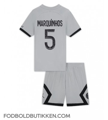 Paris Saint-Germain Marquinhos #5 Udebanetrøje Børn 2022-23 Kortærmet (+ Korte bukser)